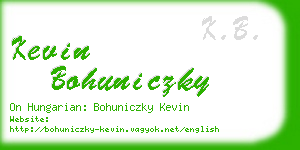 kevin bohuniczky business card